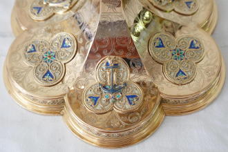 French Antique solid silver Gothic Ciborium